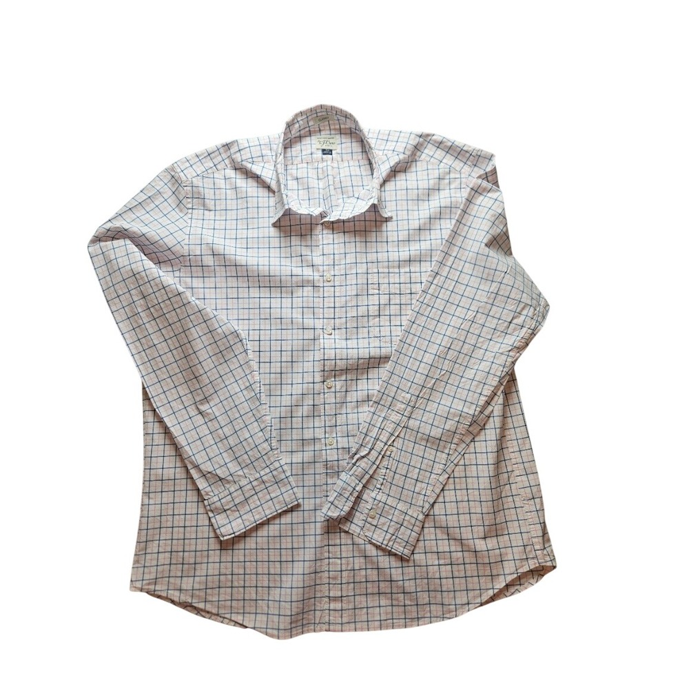 J.Crew Secret Wash Shirt Mens XL Classic Fit Stretch Cotton Tattersall Check
